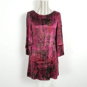 Alice + Olivia Small Silk shift burgundy dress